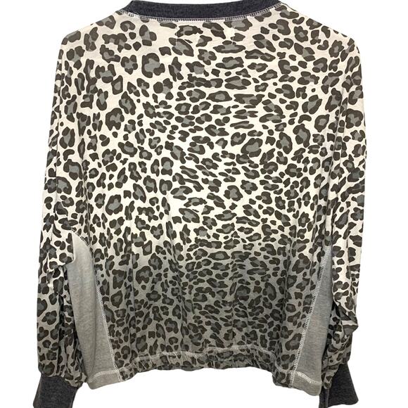 Vintage Havana Oversized Leopard Top M Gray Blouson Boxy Boyfriend Minimalist - Picture 2 of 6